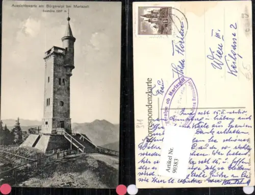 90383,Aussichtswarte am Bürgeralpl bei Mariazell Bürgeralm
