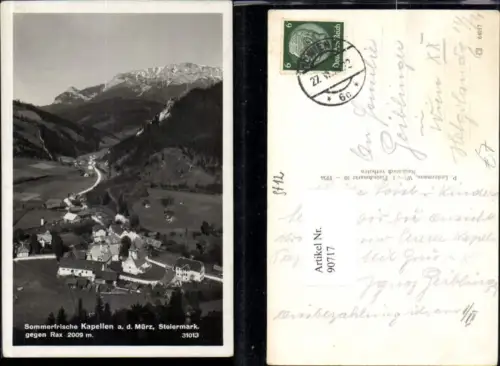90717,Sommerfrische Kapellen a.d. Mürz gegen Rax Totale
