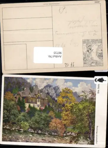 90735,Künstlerkarte Otto Stoitzner Jagdschloß Jagdschloss Mürzsteg
