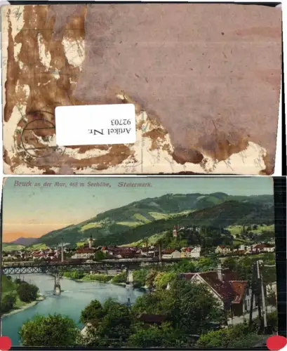 92703,Bruck a.d. Mur Brücke Teilansicht 1914