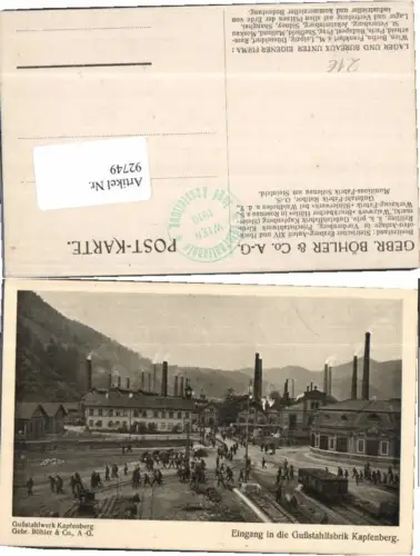 92749,RAR Kapfenberg Böhler Werk Eingang Gußstahlfabrik 1910