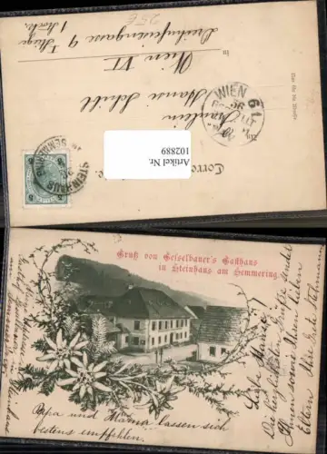 102889,Gasthaus Gesselbauer Steinhaus am Semmering 1899