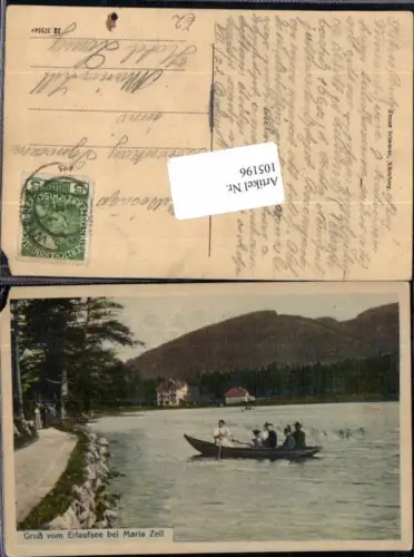 105196,Gruss vom Erlaufsee bei Mitterbach Maria Zell Boot Leute Hotel