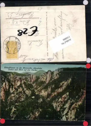116806,Mariazellerbahn Erlaufklause m. Ötscher Gösing Zinken 1922