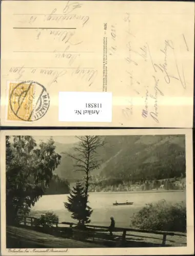 118581,Erlaufsee b. Mariazell Ansicht m. Ruderboot