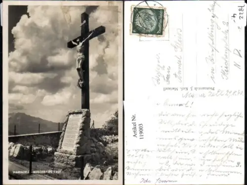 119003,Mariazell Ansicht Bürgeralpe Kreuz 1940