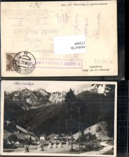 123969,Fotokarte Krampen a.d. Mürz bei Neuberg a.d. Mürz Wegpartie 1932 Postablage