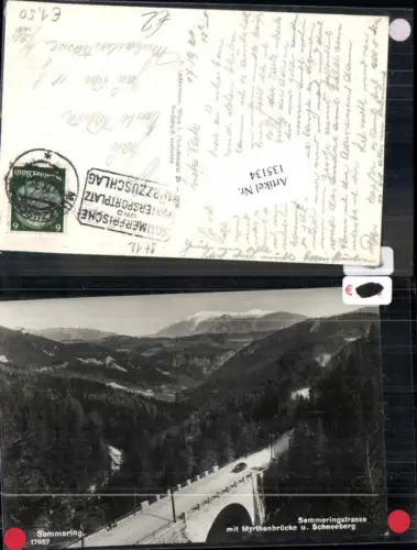 135134,Semmeringbahn Semmering Viadukt m. Schneeberg