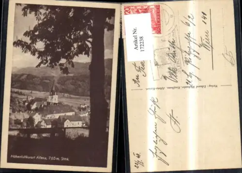 172238,Aflenz Ansicht m. Baum 1948