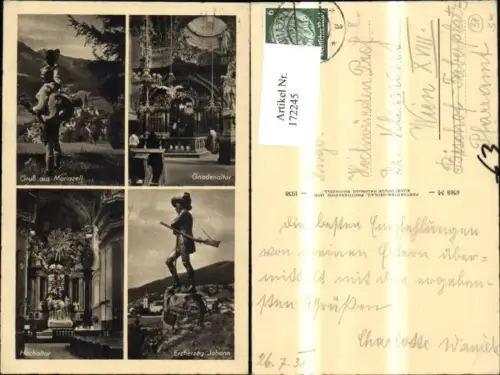 172245,Mariazell Mehrbild Ak Gnadenaltar Hochaltar 1938