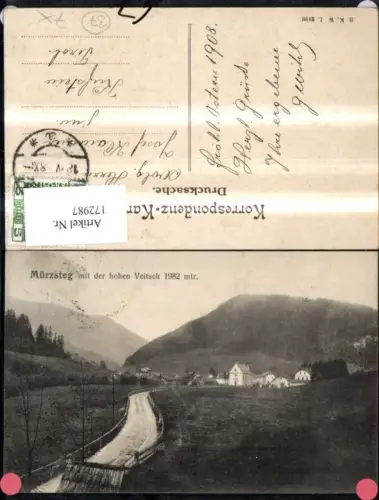172987,Mürzsteg m. d. Hohen Veitsch Straßenansicht Ortsansicht