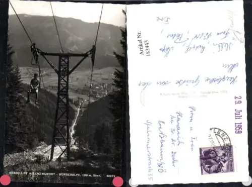 183443,Aflenz Sessellift Bürgeralpe Stütze Ansicht m. Mann