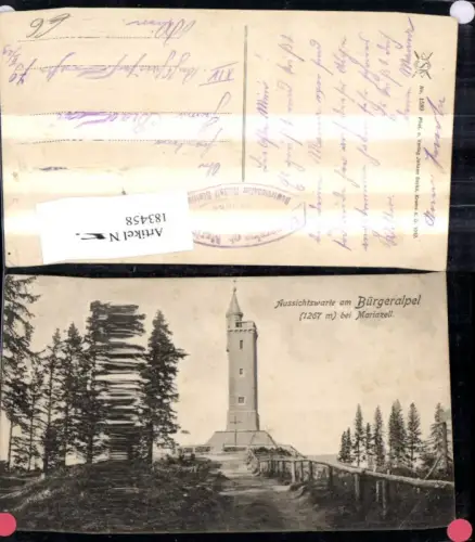 183458,Bürgeralpel Bürgeralpe b. Mariazell Ansicht Aussichtswarte Turm