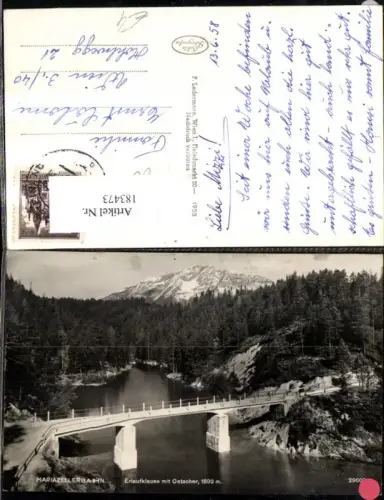 183473,Mariazell Mariazellerbahn Erlaufklause m. Ötscher Eisenbahnlinie Brücke