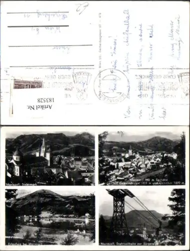 183528,Mariazell Mehrbild Ak Drahtseilbahn z. Bürgeralpe Erlaufsee Gemeindealpe