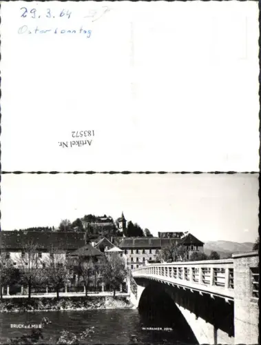 183572,Bruck a. d. Mur Ansicht m. Brücke Foto Ak