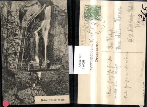 184098,Mürzsteg Beim Toten Weib Wasserfall Postablage Krampen Stempel