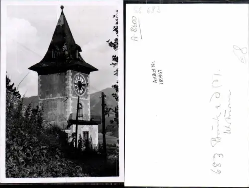 189967,Foto Verlagsrohabzug Bruck a.d. Mur Uhrturm
