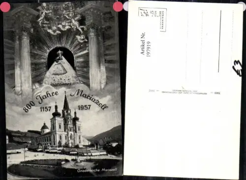 197919,Mariazell Fotomontage m. Gnadenmutter Wallfahrtskirche Kirche 800 Jahre