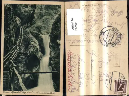 197920,Mixnitz Bärenschluchtklamm Wasserfall Stempel Schüsserlbrunn Post Mixnitz
