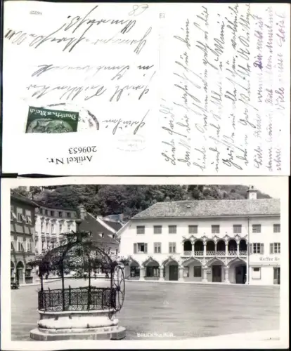 209653,Bruck a. d. Mur Platz Kaffeehaus Brunnen
