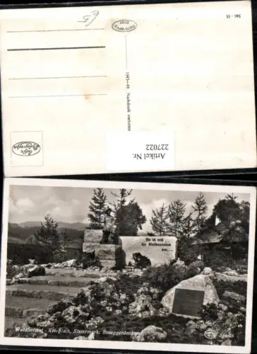 227022,Waldheimat Krieglach Roseggerdenkmal Denkmal