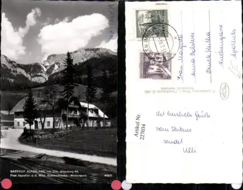 227034,Gasthof Alpenland in Altenberg Post Kapellen a. d. Mürz