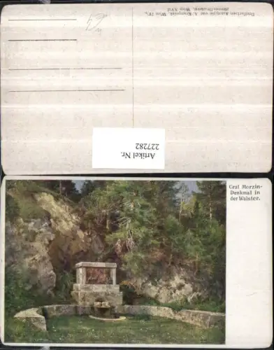 227282,Künstler AK Graf Morzin-Denkmal in d. Walster b. Mariazell