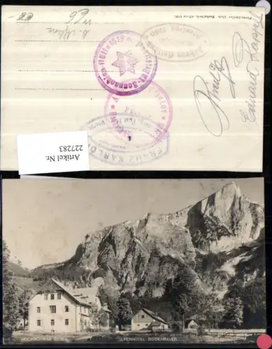 227283,Alpenhotel Bodenbauer m. Hochschwab b. Aflenz Bergkulisse
