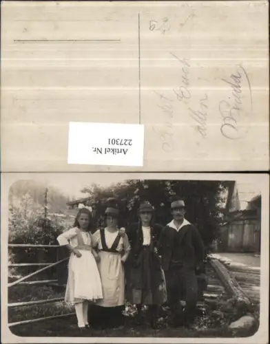227301,Foto AK Spital a. Semmering Familie in Tracht Frau Kind Mann pub Leopold Armats Fotograf