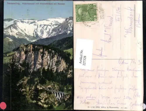 227328,Semmering Polleroswand u. Krauselklause m. Raxalpe Bergkulisse