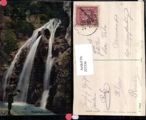 227336,Marienfall Wasserfall b. Mariazell Bahnpost Zug 240 pub Ottmar Zieher Z 1288