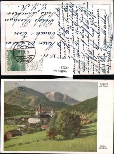 232531,Künstler AK Gustav Steinschorn Mariazell Totale m. Ötscher