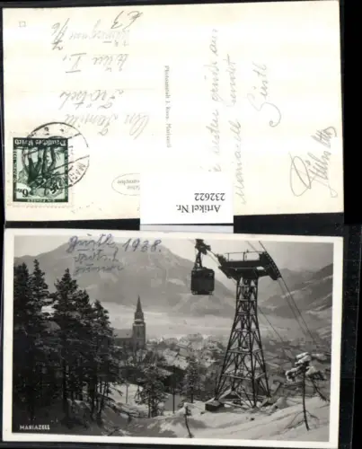 232622,Mariazell Totale Winterbild m. Seilbahn Seilschwebebahn