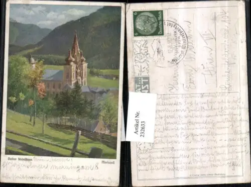 232633,Künstler AK Gustav Steinschorn Mariazell Kirche