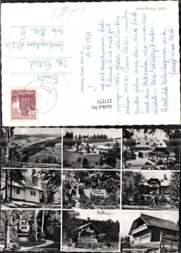 237273,Roseggers Geburtshaus Waldschule Sterbehaus Heldenkapelle Gasthof b. Alpl Krieglach Mehrbildkarte