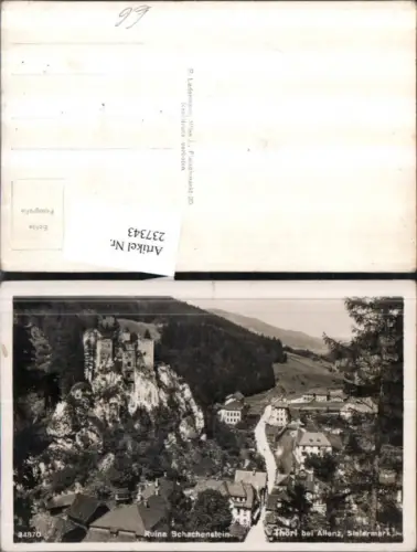 237343,Thörl b. Aflenz Teilansicht m. Ruine Schachenstein