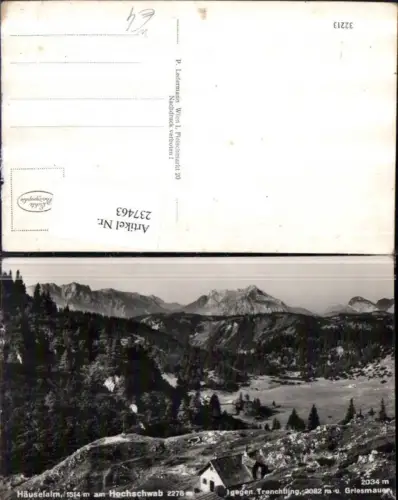 237463,Häuslalm am Hochschwab Berghütte geg. Trenchtling u. Griesmauer b. St. Ilgen
