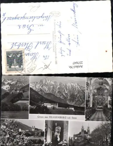 237647,Gruß aus Frauenberg an d. Enns Kirche Innenansicht Mehrbildkarte
