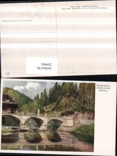 239401,Künstler AK Hugo Darnaut Margarethenbrücke Brücke in d. Walster b. Mariazell