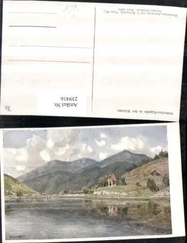 239416,Künstler AK Hugo Darnaut Hubertus-Kapelle in d. Walster b. Mariazell