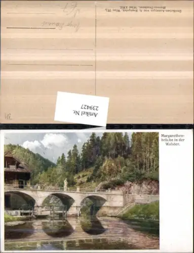 239427,Künstler AK Hugo Darnaut Margarethenbrücke Brücke in d. Walster b. Mariazell