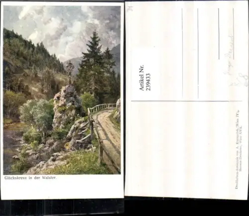 239433,Künstler AK Hugo Darnaut Glückskreuz in d. Walster b. Mariazell