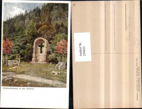 239435,Künstler AK Hugo Darnaut Heldendenkmal in d. Walster b. Mariazell