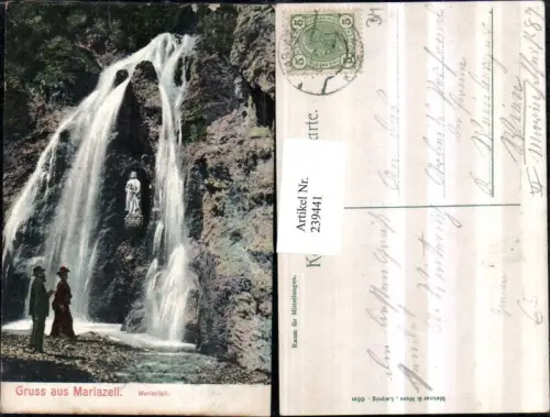 239441,Gruß aus Mariazell Marienfall Wasserfall in d. Grünau