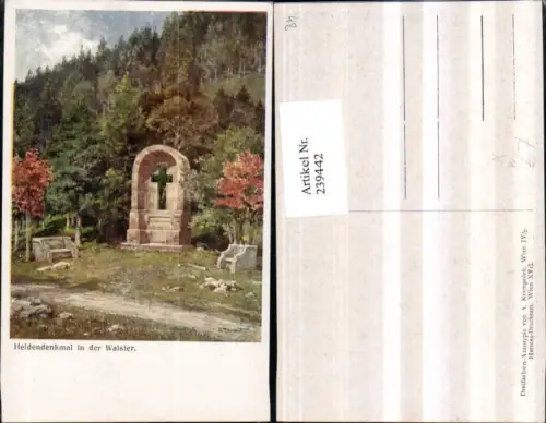 239442,Künstler AK Hugo Darnaut Heldendenkmal in d. Walster b. Mariazell
