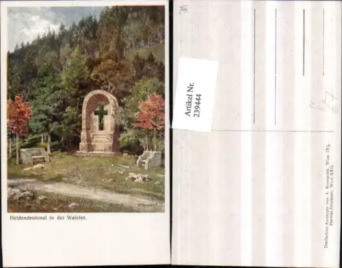 239444,Künstler AK Hugo Darnaut Heldendenkmal in d. Walster b. Mariazell
