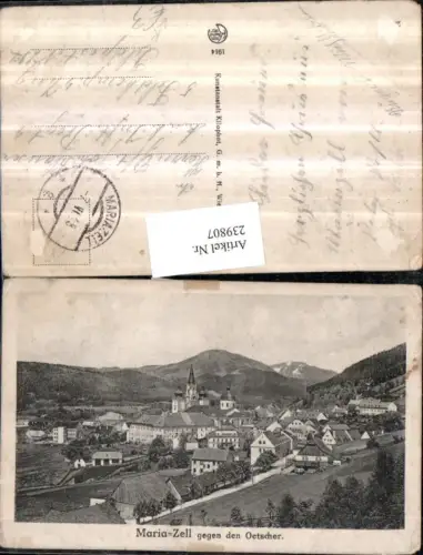 239807,Künstler AK Mariazell Totale geg. d. Ötscher pub Kilophot 1914
