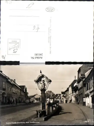 241181,Kindberg Kindlbrunnen Brunnen Straßenansicht