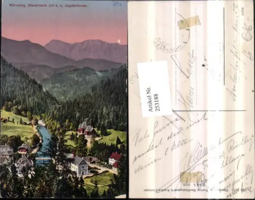 253188,Mürzsteg Teilansicht m. K. K. Jagdschloss